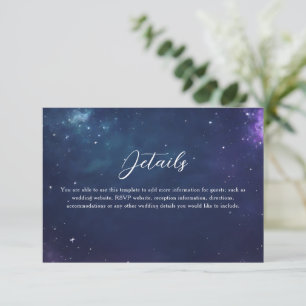 Informações Cartão de Detalhes do Casamento Celestial com Mono