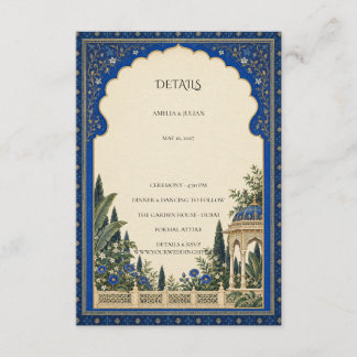 Informações Cartão de Detalhes do Casamento com Arco do Jardim