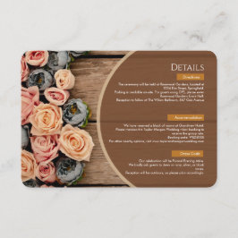 Informações Cartão de Detalhes do Casamento com Charme Rústico