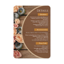 Cartão de Detalhes do Casamento com Charme Rústico