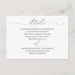 Informações Cartão de Detalhes do Casamento de Elegância Não A