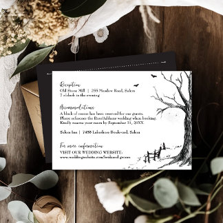 Informações Cartão de Detalhes do Casamento de Halloween Eve H