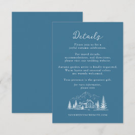 Informações Cartão de Detalhes do Casamento de Inverno do Blue