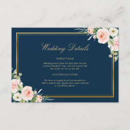 Informações cartão de detalhes do casamento de quadro elegante