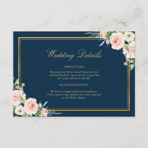 Informações cartão de detalhes do casamento de quadro elegante