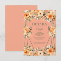 Cartão de Detalhes do Casamento de Verão em Pêsseg