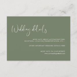 Informações Cartão de detalhes do casamento do sábio negro e e