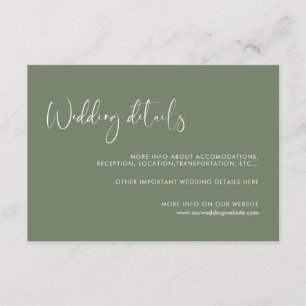 Informações Cartão de detalhes do casamento do sábio negro e e