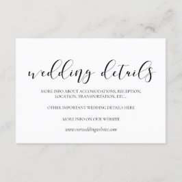 Informações Cartão de detalhes do casamento Elegante design