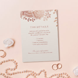 Informações cartão de detalhes do casamento elegante do local 