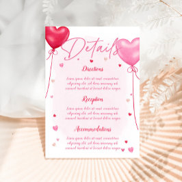 Informações Cartão de Detalhes do Casamento Galentine's Love I