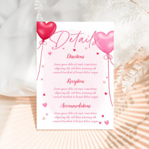 Informações Cartão de Detalhes do Casamento Galentine's Love I