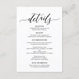 Informações Cartão de detalhes do casamento perfeito