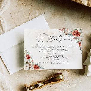 Informações Cartão de Detalhes do Casamento Pinecone, Verdinho