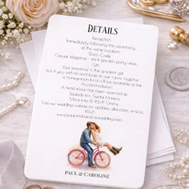 Informações Cartão de Detalhes do Casamento Tema Bicicleta Rom