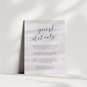 Informações Cartão de Detalhes do Convidado Chiffon Watercolor