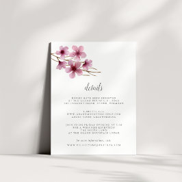 Informações Cartão de Detalhes do Convidado com Flores de Cere