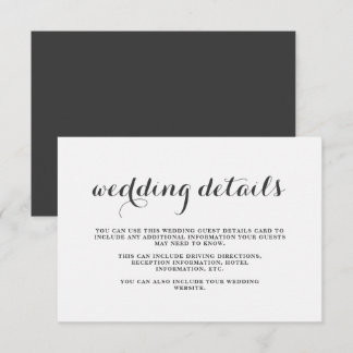 Informações Cartão de Detalhes do Convidado para Casamento Sim