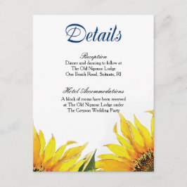 Informações Cartão de Detalhes do Girassol