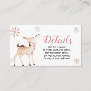 Informações Cartão de Detalhes do primeiro aniversario Deer Wi