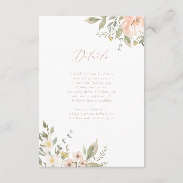 Informações Cartão de Detalhes do Romance de Flores Selvagem (Frente)
