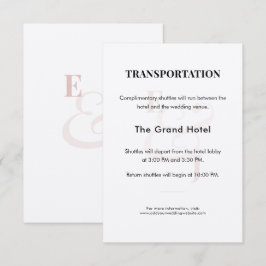 Informações Cartão de Detalhes do Transporte para Casamento Bl