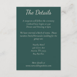 Informações Cartão de Detalhes do Verde Escuro, Borgonha e Boh