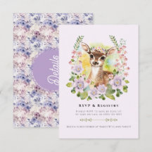 Cartão de Detalhes do Whimsland Woodland Deer RSVP