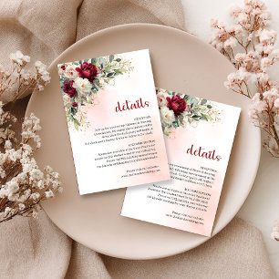 Informações Cartão de detalhes dourados com flores de cor de B