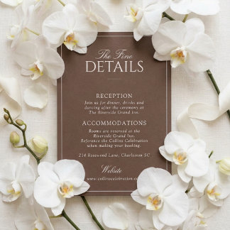 Informações Cartão de detalhes Elegante Chocolate Marrom Old M