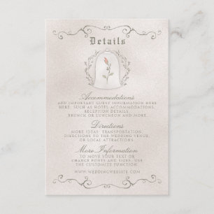 Informações CARTÃO DE DETALHES   Elegante Rosa de Casamento de