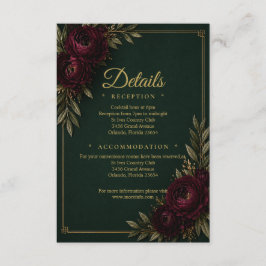 Informações Cartão de Detalhes Emerald Elegance