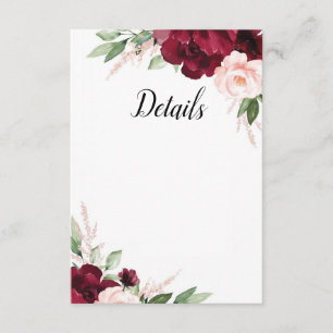 Informações Cartão de Detalhes Florais Amados