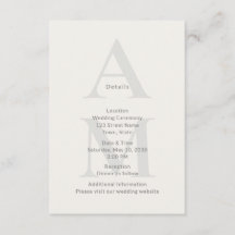 Cartão de Detalhes Iniciais do Casamento Editorial