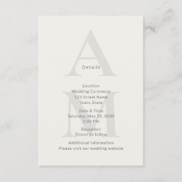 Informações Cartão de Detalhes Iniciais do Casamento Editorial