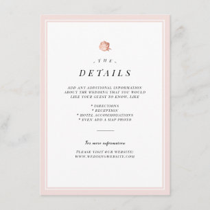 Informações Cartão de detalhes minimalista floral do casament