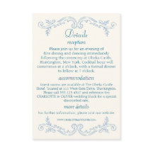 Cartão de Detalhes para Convidados de Casamento em