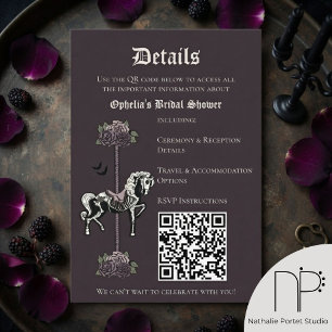 Informações Cartão de Detalhes QR do Cavalo Esqueleto em Tonal