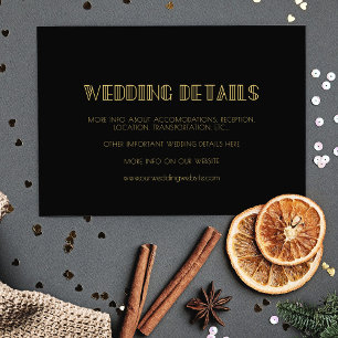 Informações Cartão de detalhes simples do casamento do art