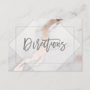 INFORMAÇÕES CARTÃO DE DIREÇÃO DE NOIVA DE MÁRMORE E OURO ROSA