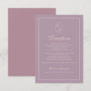 Informações Cartão de Direções de Casamento Elegante Ameixa Ma