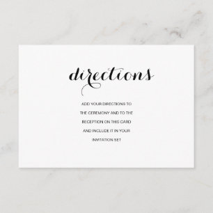 Informações Cartão de Direções de Casamento Simples e Moderno