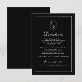 Informações Cartão de Direções para Casamento Black Tie Clássi