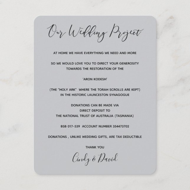 Informações Cartão de Doação - Floresta Romântica (Frente)