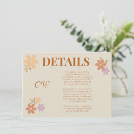Informações Cartão de encerramento de casamento floral boêmio
