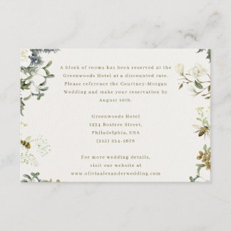 Informações Cartão de Enclausura de Casamento Floral Elegante 