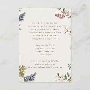 Informações Cartão de Enclausura de Casamento Floral Elegante