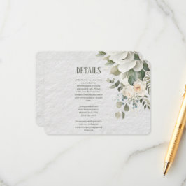 Informações Cartão de Enclausura de Casamento Floral Elegante