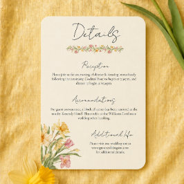 Informações Cartão de Enclausura de Casamento Narciso Abril Fl