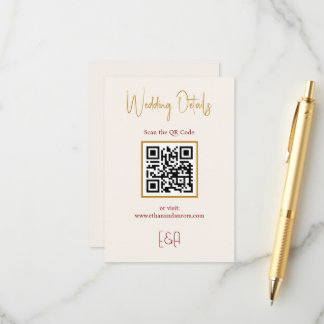 Informações Cartão de Enclausura de Código QR de Casamento Bur